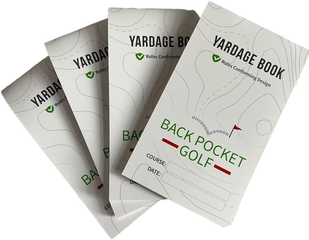 Yardage Book (4 Pack) - USGA Conforming and Made in USA - Essential for Tournament Players. Fits Easily Inside Your Yardage Book or scorecard Holder.